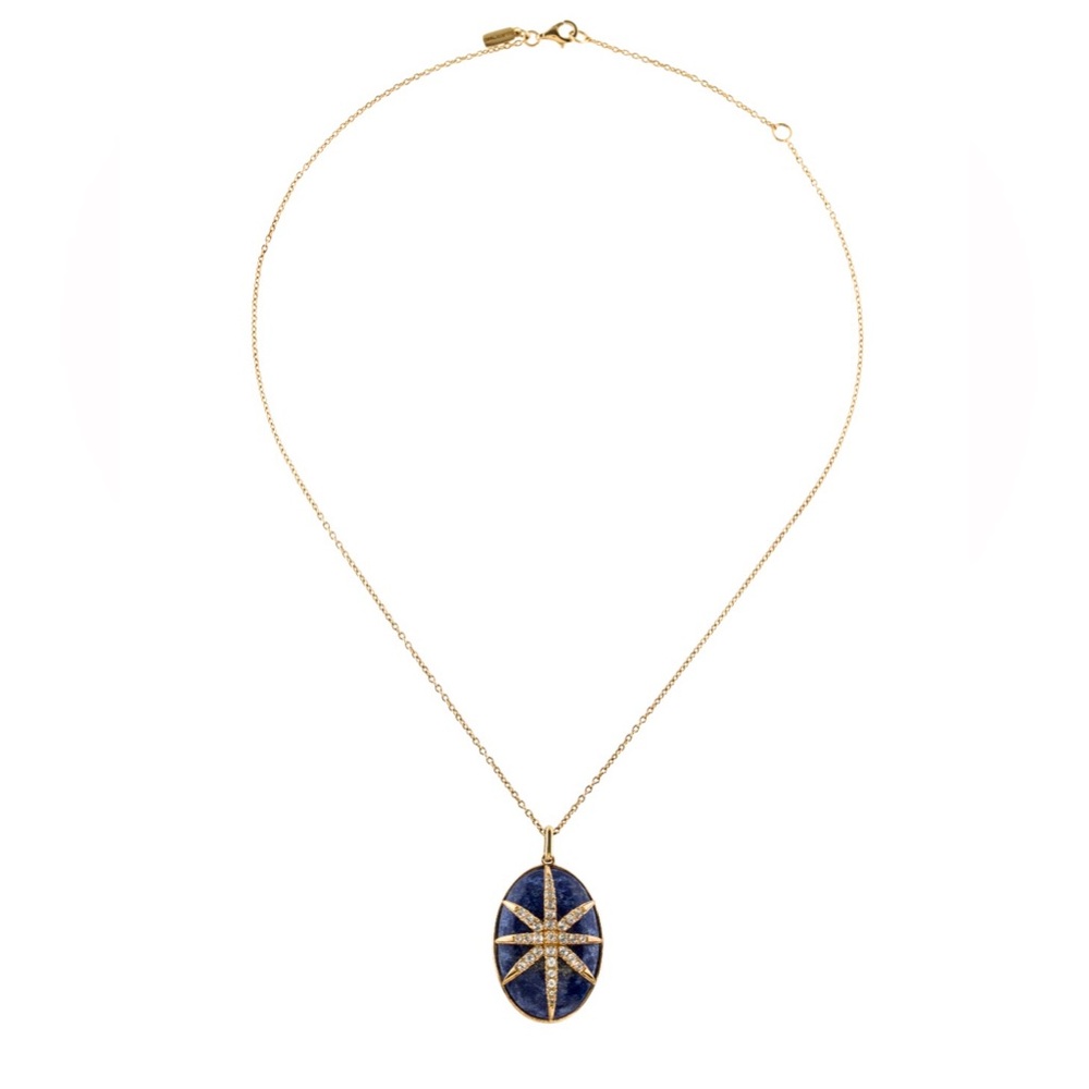 Elizabeth and James oval gold-tone silver starburst pendant necklace